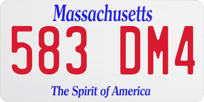 MA license plate 583DM4