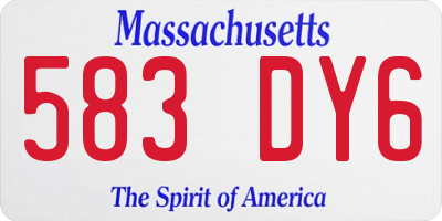 MA license plate 583DY6