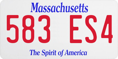 MA license plate 583ES4