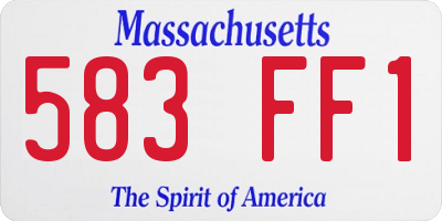 MA license plate 583FF1