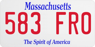 MA license plate 583FR0