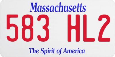 MA license plate 583HL2