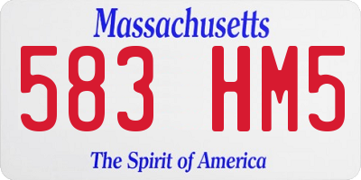 MA license plate 583HM5