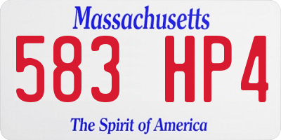 MA license plate 583HP4