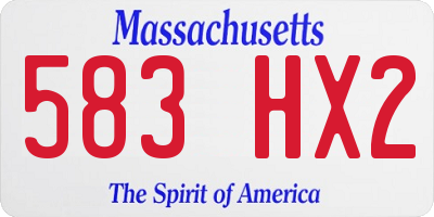 MA license plate 583HX2