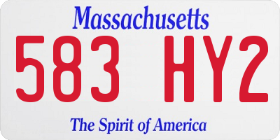 MA license plate 583HY2
