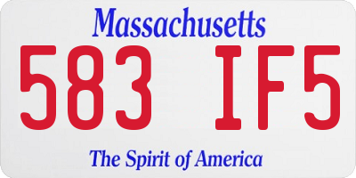 MA license plate 583IF5