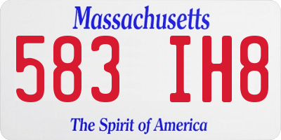 MA license plate 583IH8
