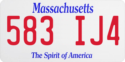 MA license plate 583IJ4