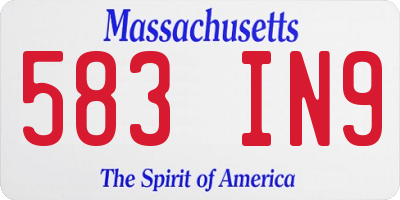 MA license plate 583IN9