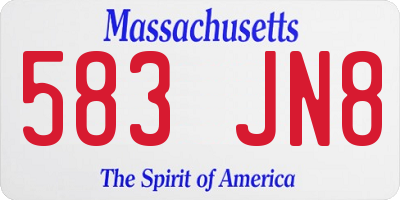 MA license plate 583JN8