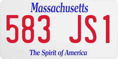 MA license plate 583JS1