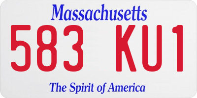 MA license plate 583KU1