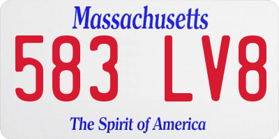 MA license plate 583LV8