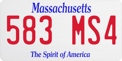 MA license plate 583MS4