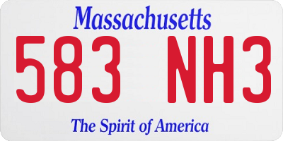 MA license plate 583NH3