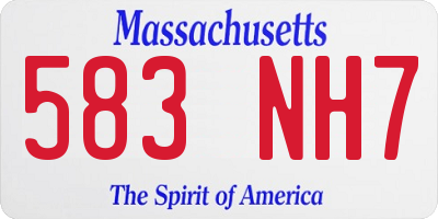 MA license plate 583NH7