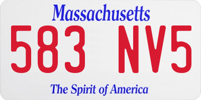 MA license plate 583NV5
