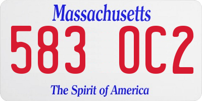MA license plate 583OC2