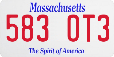 MA license plate 583OT3