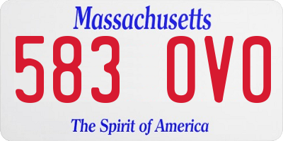 MA license plate 583OV0