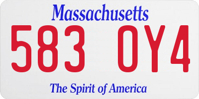 MA license plate 583OY4