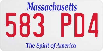 MA license plate 583PD4