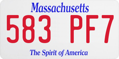 MA license plate 583PF7