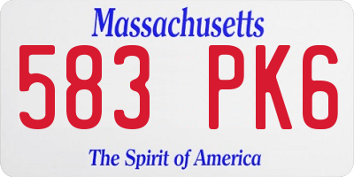 MA license plate 583PK6