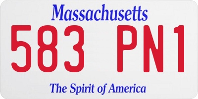 MA license plate 583PN1