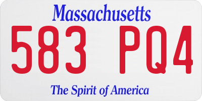 MA license plate 583PQ4