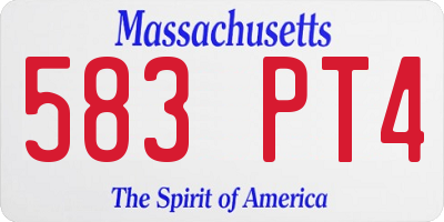MA license plate 583PT4