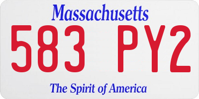 MA license plate 583PY2
