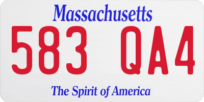 MA license plate 583QA4