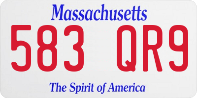 MA license plate 583QR9