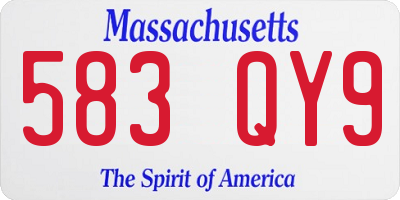 MA license plate 583QY9
