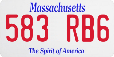 MA license plate 583RB6