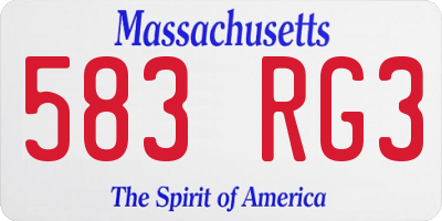 MA license plate 583RG3