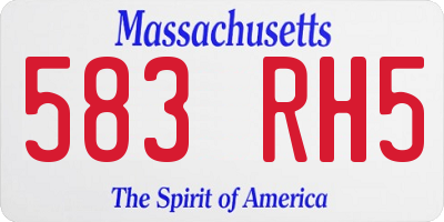 MA license plate 583RH5