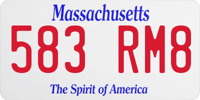 MA license plate 583RM8