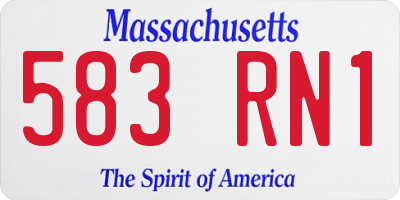MA license plate 583RN1
