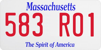 MA license plate 583RO1