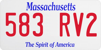 MA license plate 583RV2