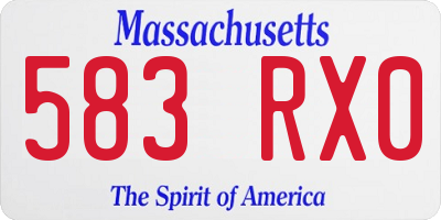 MA license plate 583RX0