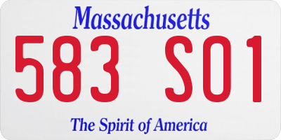 MA license plate 583SO1