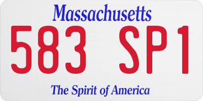 MA license plate 583SP1