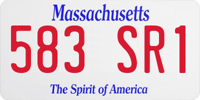 MA license plate 583SR1