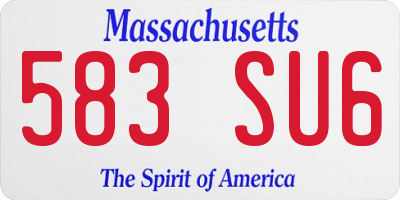 MA license plate 583SU6