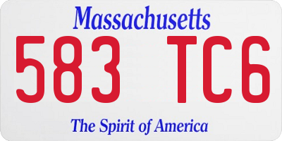 MA license plate 583TC6