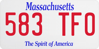 MA license plate 583TF0